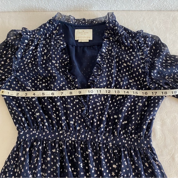 Kate spade navy metallic star silk dress - Picture 9 of 11